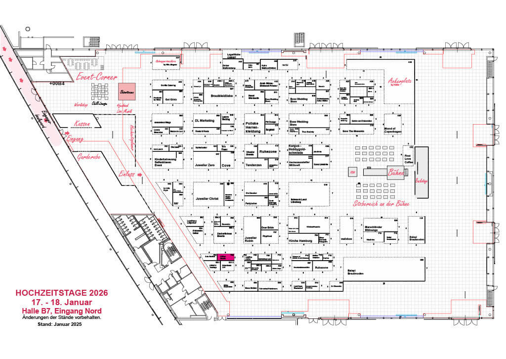 Hochzeitstage Messe in Hamburg 2026 - Standplan